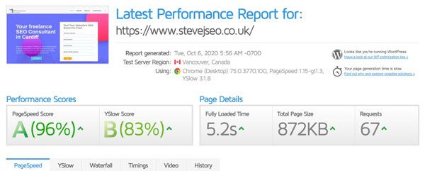 Stevej SEO website speed performance